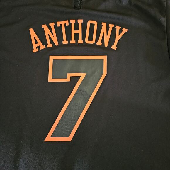 Adidas NBA New York Knicks Carmelo Anthony Jersey 7 Mens Large Black Orange - Picture 9 of 9